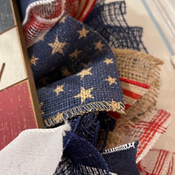 Patriotic WREATH “WELCOME” Red, White and Blue wreath 24” Memorial Day July 4th - Picture 7 of 8